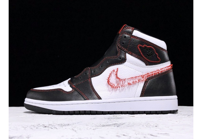 jordan 1 retro high defiant white black gym red cd6579-071