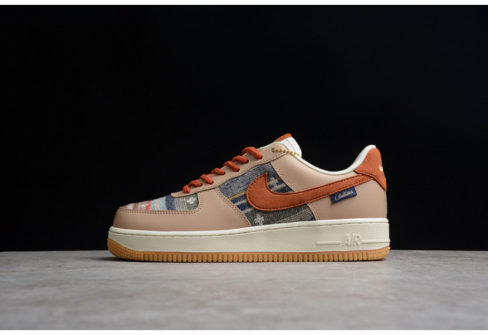 nike air force 1 07 ess white brown metallic gold shoes cw2288-686