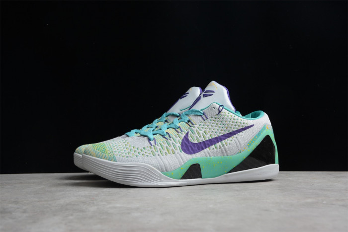 nike zoom kobe 9 ix grey green purple shoes 630487-005