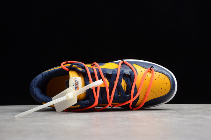 nike dunk low ow university gold midnight navy ct0856-700