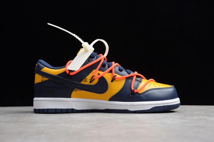 nike dunk low ow university gold midnight navy ct0856-700