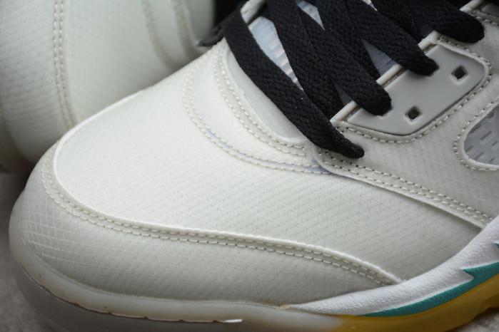 2020 ow x air jordan 5 grey/green-white ct8480-105