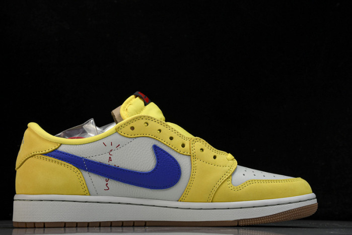 travis scott x air jordan aj 1 low“canary” dz4137-700