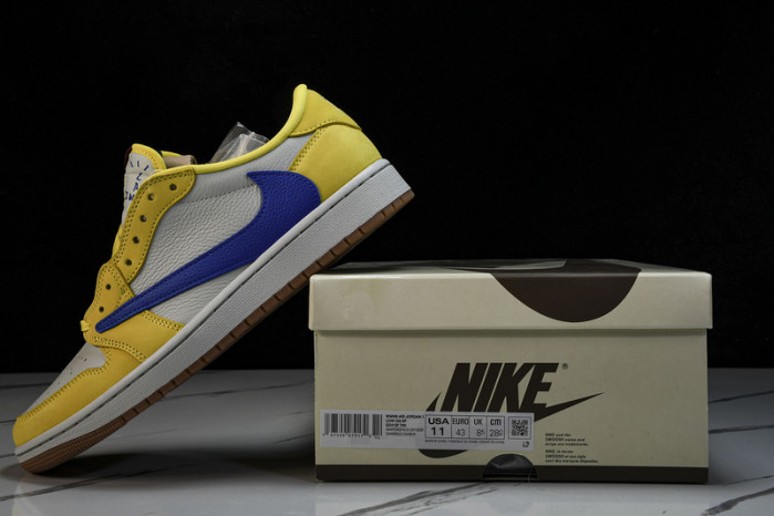 travis scott x air jordan aj 1 low“canary” dz4137-700