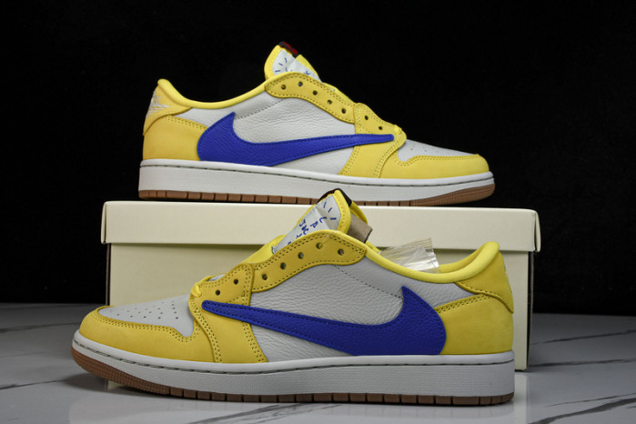 travis scott x air jordan aj 1 low“canary” dz4137-700