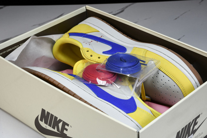 travis scott x air jordan aj 1 low“canary” dz4137-700