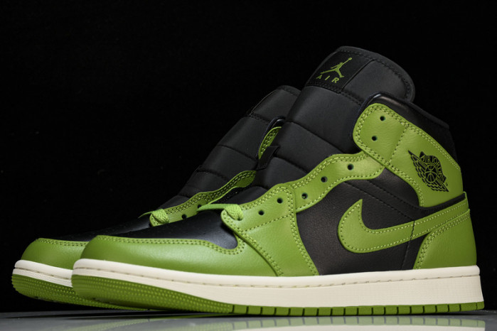 air jordan 1 mid“green black”  bq6472-031