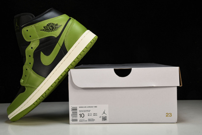 air jordan 1 mid“green black”  bq6472-031