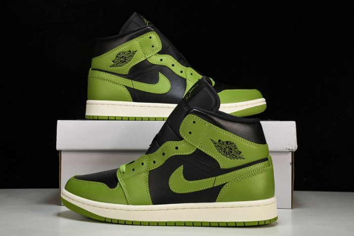 air jordan 1 mid“green black”  bq6472-031