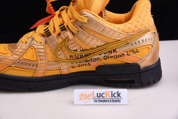 nike air rubber dunk ow university gold cu6015-700