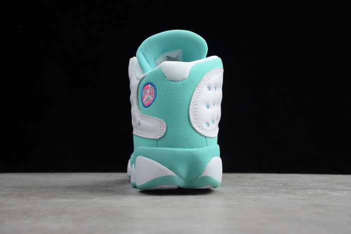 jordan 13 retro white soar green pink (gs)  439358-100