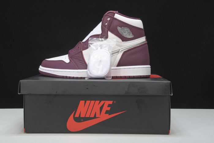 air jordan 1 high og “bordeaux” bordeaux/white-metallic silver 555088-611