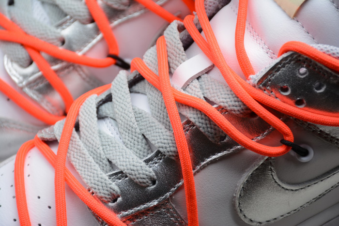 ow x nike sb dunk low lthr ow silver white red ct0856-800